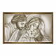 Capletto moderno con la sacra famiglia Forza 110x65 con decori bianchi