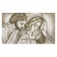 Capletto moderno con la sacra famiglia Forza 110x65 con decori bianchi