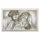 Capletto moderno con la sacra famiglia Forza 110x65 con decori bianchi