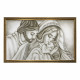 Capletto moderno con la sacra famiglia Forza 110x65 con decori bianchi