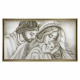 Capletto moderno con la sacra famiglia Forza 110x65 con decori bianchi
