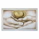 Capoletto capezzale moderno dipinto a meno su tela Abbraccio del Cuore 110x65