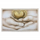 Capoletto capezzale moderno dipinto a meno su tela Abbraccio del Cuore 110x65