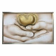 Capoletto capezzale moderno dipinto a meno su tela Abbraccio del Cuore 110x65