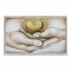 Capoletto capezzale moderno dipinto a meno su tela Abbraccio del Cuore 110x65