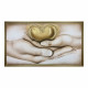Capoletto capezzale moderno dipinto a meno su tela Abbraccio del Cuore 110x65
