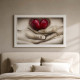 Capoletto capezzale moderno dipinto a meno su tela Abbraccio del Cuore 110x65