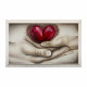 Capoletto capezzale moderno dipinto a meno su tela Abbraccio del Cuore 110x65