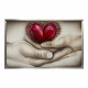 Capoletto capezzale moderno dipinto a meno su tela Abbraccio del Cuore 110x65