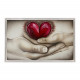 Capoletto capezzale moderno dipinto a meno su tela Abbraccio del Cuore 110x65