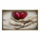 Capoletto capezzale moderno dipinto a meno su tela Abbraccio del Cuore 110x65