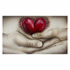 Capoletto capezzale moderno dipinto a meno su tela Abbraccio del Cuore 110x65