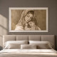 Capoletto moderno dipinto a mano per camera da letto Luce Materna 110x65