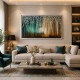 Quadro astratto dipinto a mano su tela Sogno 150x80