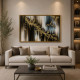 Quadro astratto moderno su tela Scorcio d'Oro 120x80