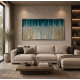 Quadro astratto su tela dipinto a mano Comete 130x70