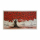 Quadro con paesaggio dipinto a mano su tela di cotone "Intreccio Rosso" 130x70