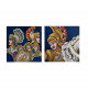 Quadro contemporaneo dipinto a mano Pupi Siciliani 80x80 set 2 pezzi