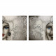 Quadro dipinto a mano Mori King 80x80 set 2 pezzi