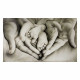 Quadro dipinto a mano su tela per camera da letto "Family Heart" 110x65