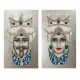 Quadro dipinto a mano Teste di Moro Crown 65x110 set 2 pezzi