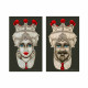 Quadro dipinto a mano Teste di Moro Crown 65x110 set 2 pezzi