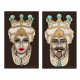 Quadro dipinto a mano Teste di Moro Crown 65x110 set 2 pezzi
