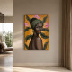 Quadro figurativo dipinto a mano su tela Akanke Tropical 100x150