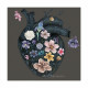 Quadro floreale materico astratto dipinto a mano Flowery Heart 100x100