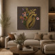Quadro floreale materico astratto dipinto a mano Flowery Heart 100x100