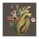 Quadro floreale materico astratto dipinto a mano Flowery Heart 100x100