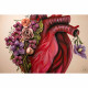 Quadro floreale materico astratto dipinto a mano Flowery Heart 100x100