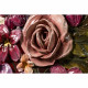Quadro floreale materico astratto dipinto a mano Flowery Heart 100x100