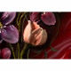 Quadro floreale materico astratto dipinto a mano Flowery Heart 100x100