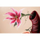 Quadro floreale materico astratto dipinto a mano Flowery Heart 100x100