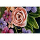 Quadro floreale materico astratto dipinto a mano Flowery Heart 100x100