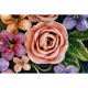 Quadro floreale materico astratto dipinto a mano Flowery Heart 100x100