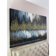Quadro moderno astratto dipinto a mano su tela "Notte Romantica" 120x80