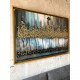 Quadro moderno astratto dipinto a mano su tela "Notte Romantica" 120x80