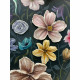 Quadro moderno con decori materici su tela "Flowery Heart 2" 100x100