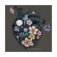 Quadro moderno con decori materici su tela "Flowery Heart 2" 100x100