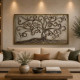 Quadro moderno dipinto a mano Albero della Vita 150x80