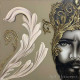 Quadro moderno dipinto a mano su tela "Central Love" 80x80 Set 2 pezzi