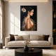 Quadro moderno figurativo Sogno di Veli 80x120 con fiori materici