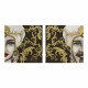 Set 2 pezzi quadri dipinti a mano su tela in cotone "Mori King" 80x80