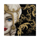 Set 2 pezzi quadri dipinti a mano su tela in cotone "Mori King" 80x80