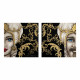 Set 2 pezzi quadri dipinti a mano su tela in cotone "Mori King" 80x80