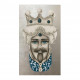 Set 2 pezzi quadri dipinti a mano su tela "Teste di Moro Crown" 110x65