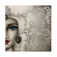 Set 2 pezzi quadri moderni con teste di moro su tela "Mori King" 80x80