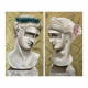 Set 2 pezzi Quadri moderni dipinti a mano su tela "Eternity" 65x110 cad.